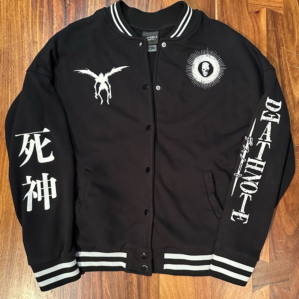Hot Topic Black and White Death Note Bomber Jacket